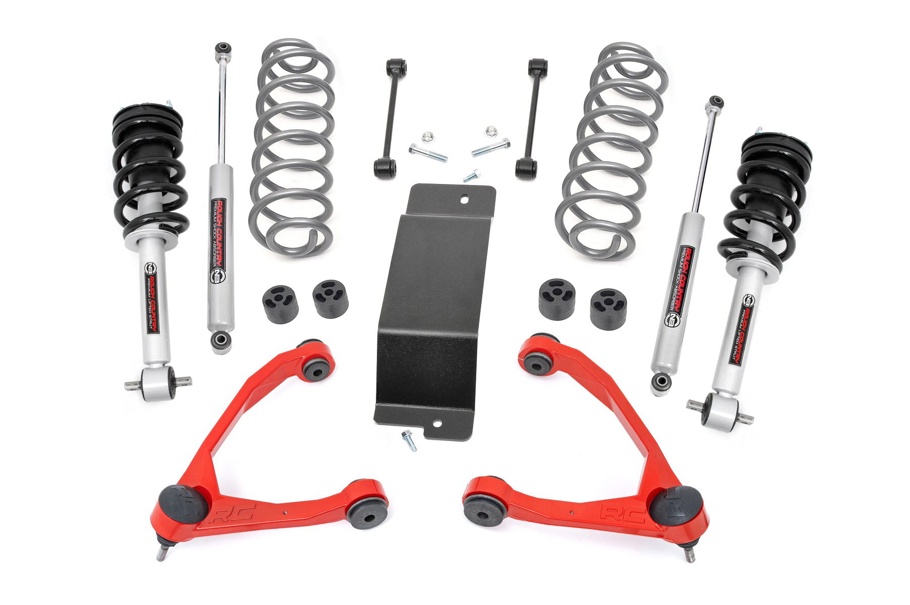 Rough Country 3.5-Inch N3 Lift Kit with Red Control Arms for Tahoe/Suburban