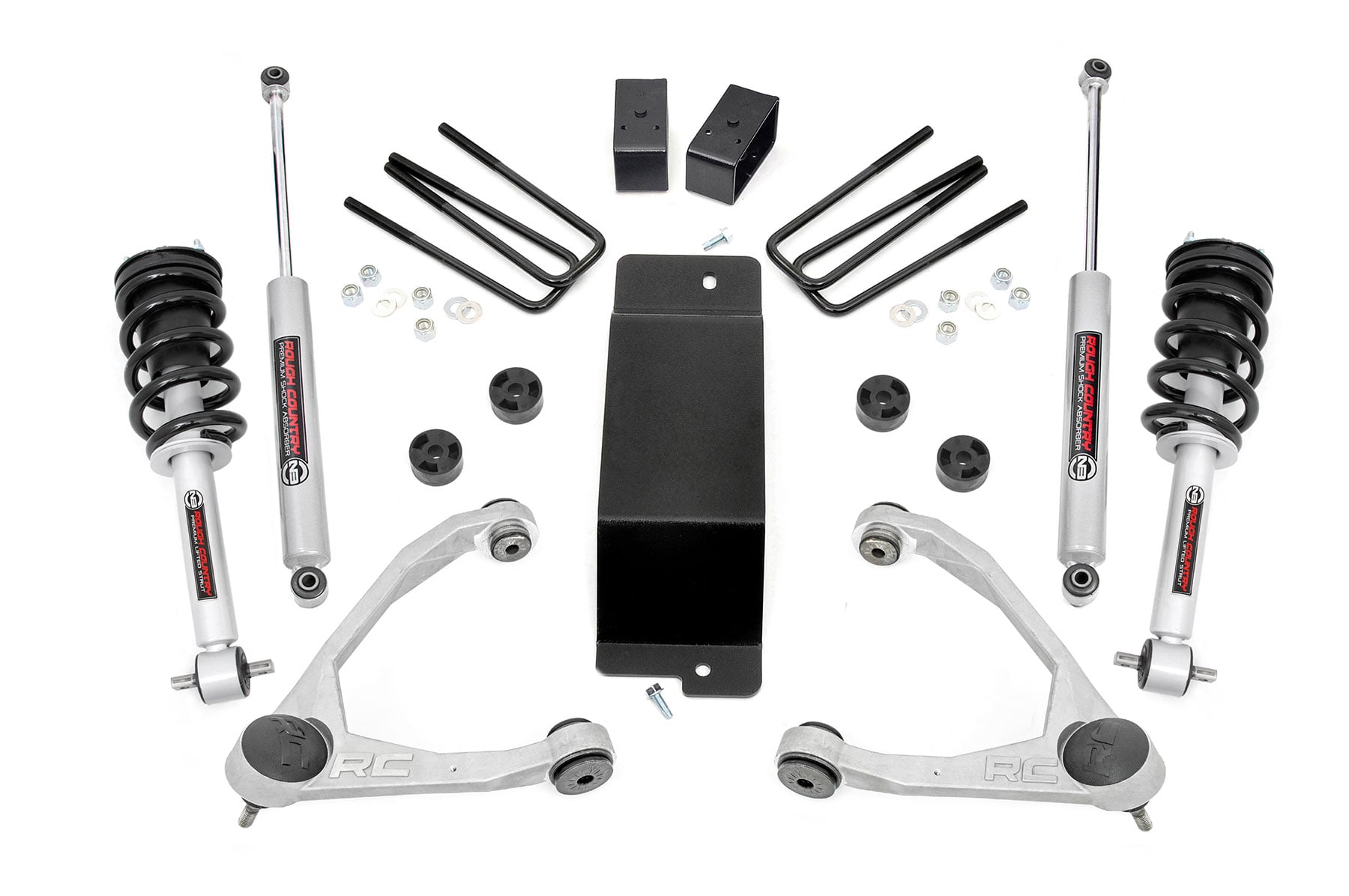 3.5-Inch Lift Kit with Loaded Struts for Silverado 1500 4WD — Rough Country 19432