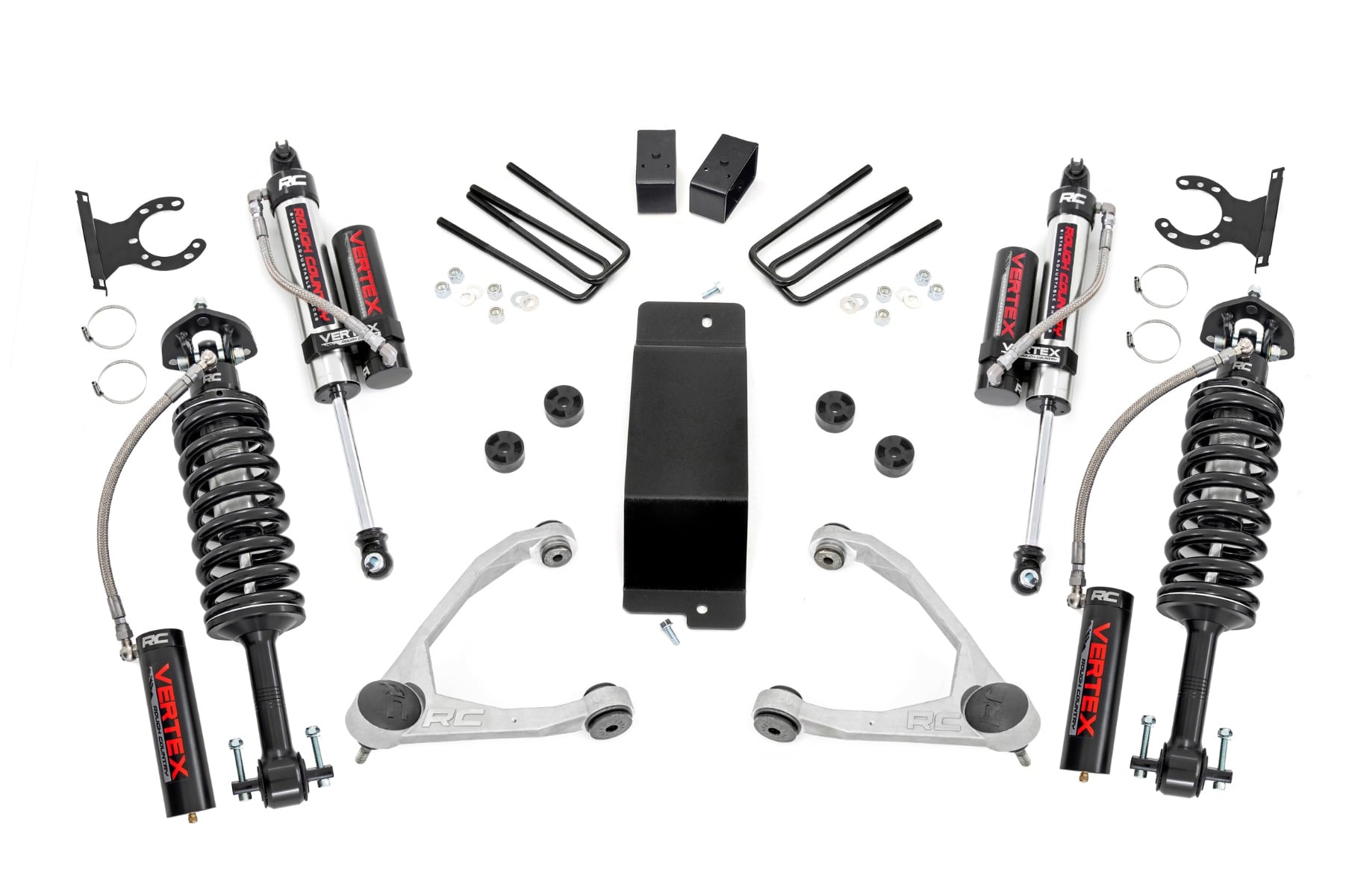Rough Country 3.5-Inch Lift Kit with Vertex 2.5 Shocks for Silverado 1500 4WD