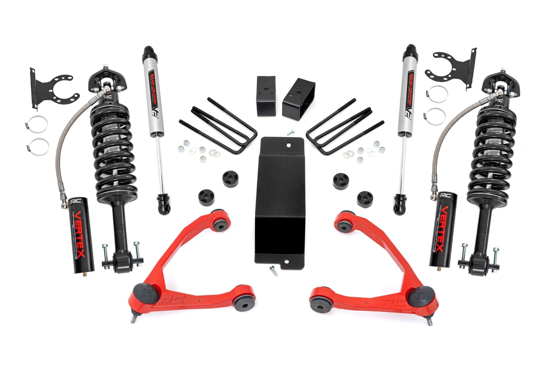 3.5-Inch Lift Kit with Vertex Struts for Silverado & Sierra — Rough Country 19457RED