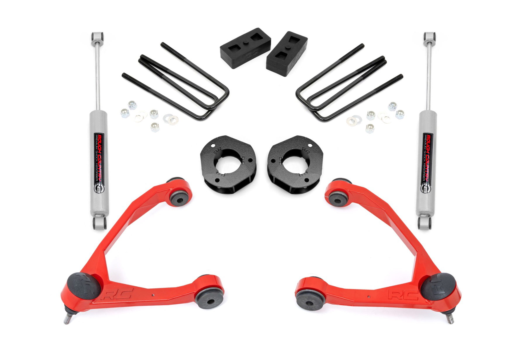 3.5-Inch Lift Kit for Silverado 1500 & Sierra 1500 2WD — Rough Country 19831RED