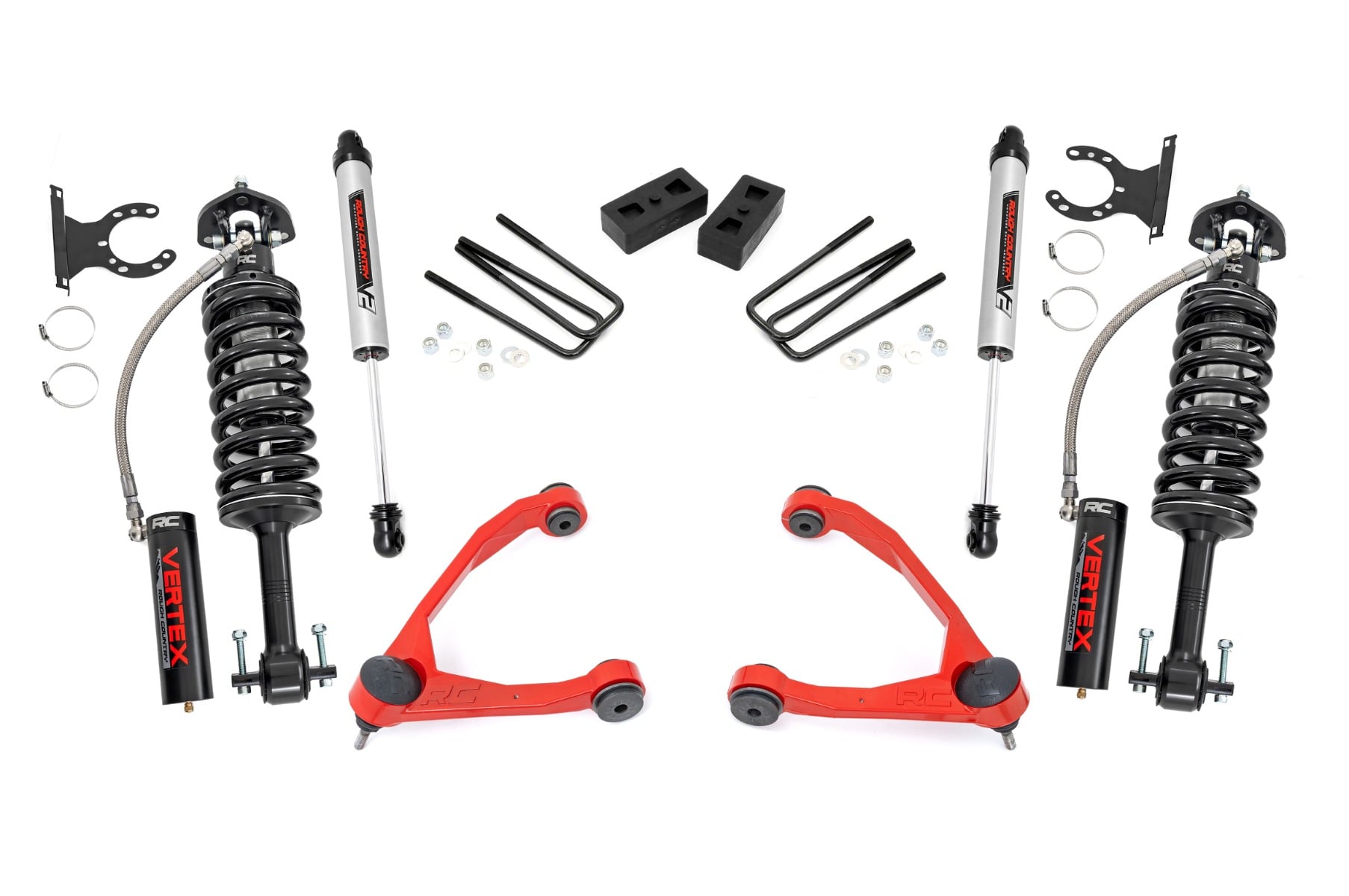 3.5-Inch Lift Kit with Vertex Struts for Silverado 1500 2WD — Rough Country 19857RED