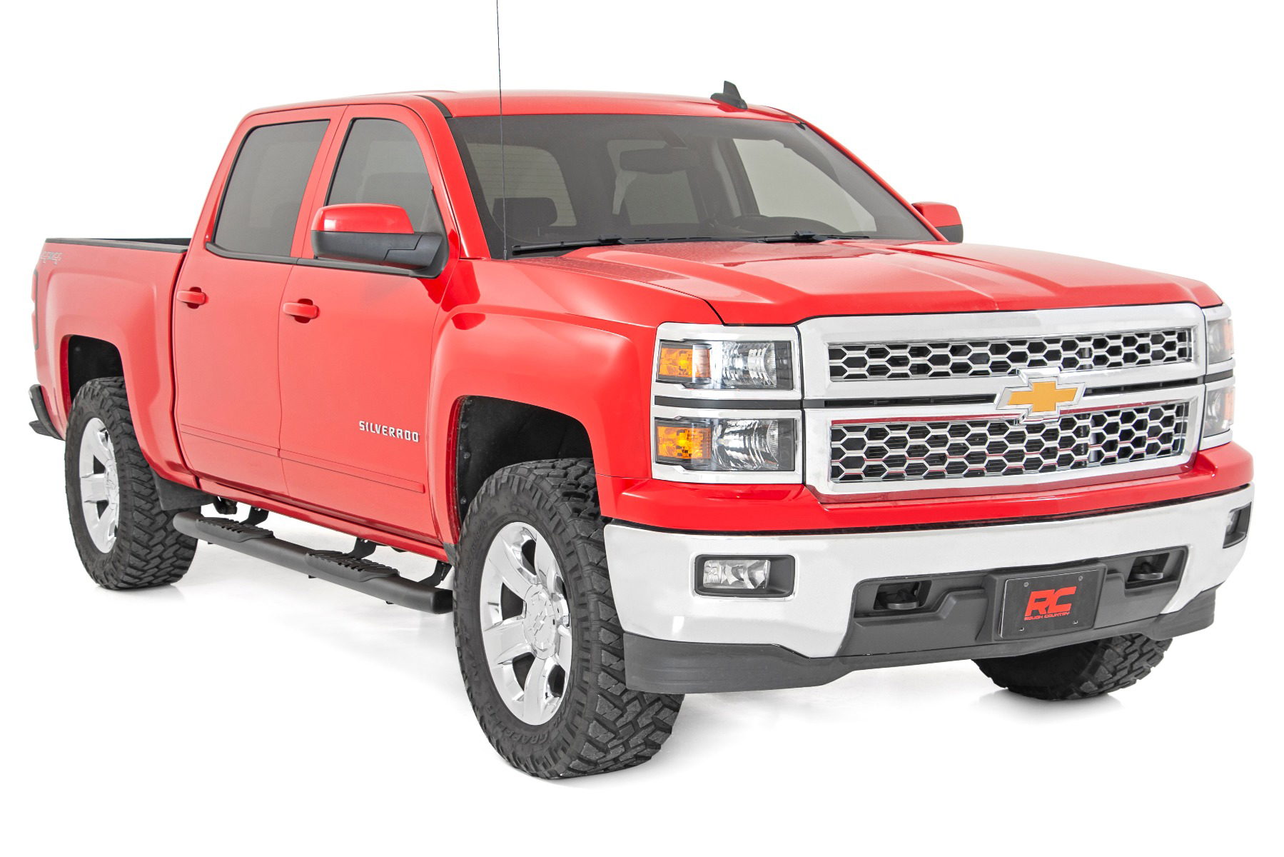 Oval Nerf Step Bars, Crew Cab — 4.5-Inch Step Area, Rough Country 21001