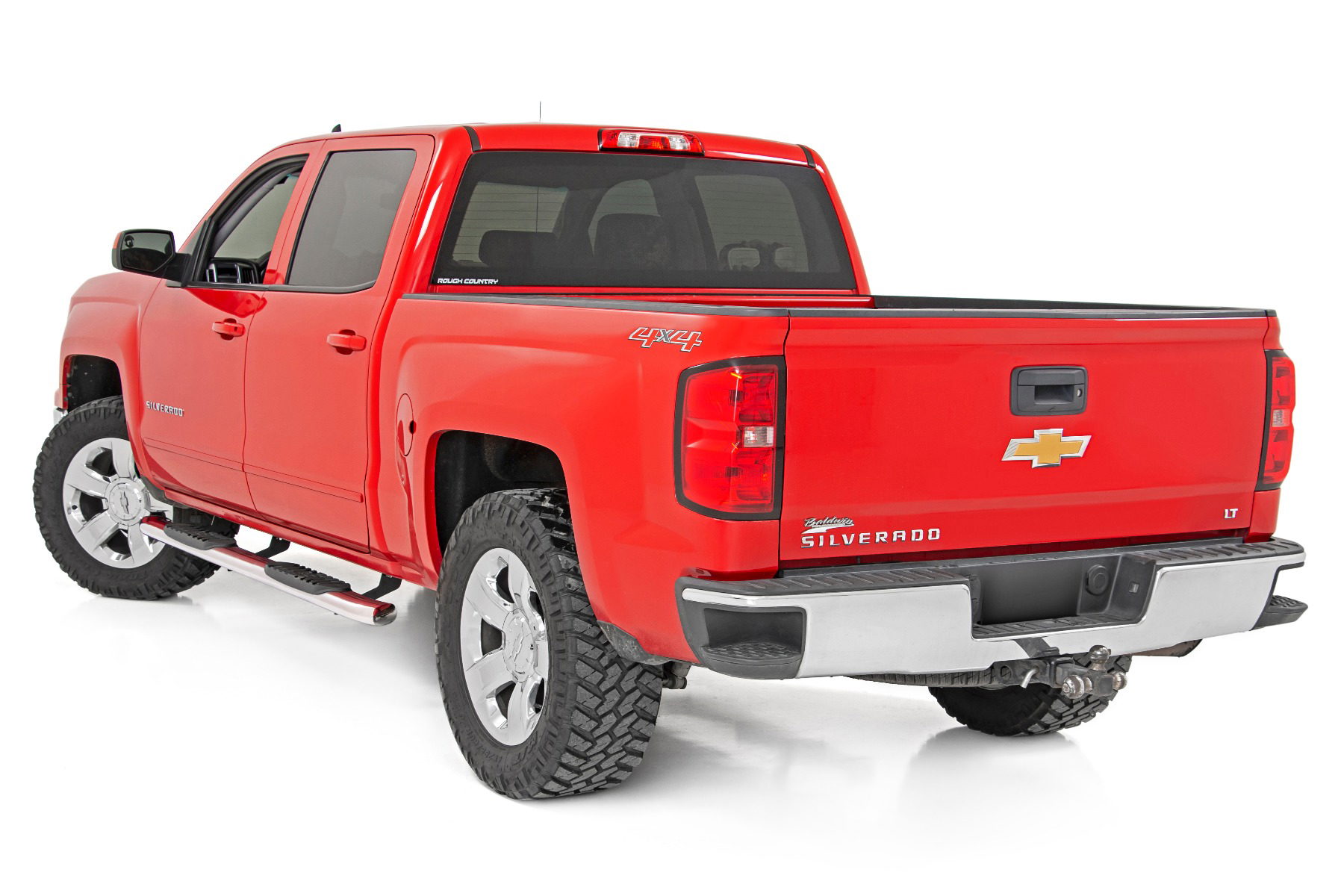 Oval Nerf Step Bars, 4.5-Inch Step Area — Crew Cab Only, Rough Country 21001S