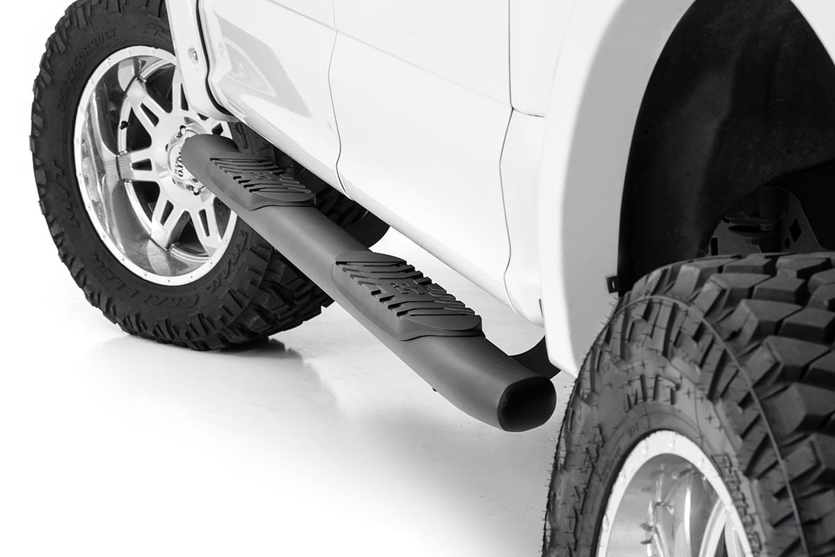 Rough Country Oval Nerf Steps with 4.5-Inch Step Pad, No-Drill Install