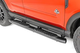 Oval Nerf Steps for 2021–2025 Ford Bronco Sport AWD shown installed, Rough Country 21006