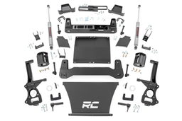 6-Inch Lift Kit for 2019–2024 Chevy Silverado 1500 4WD dimension diagram, Rough Country 21731