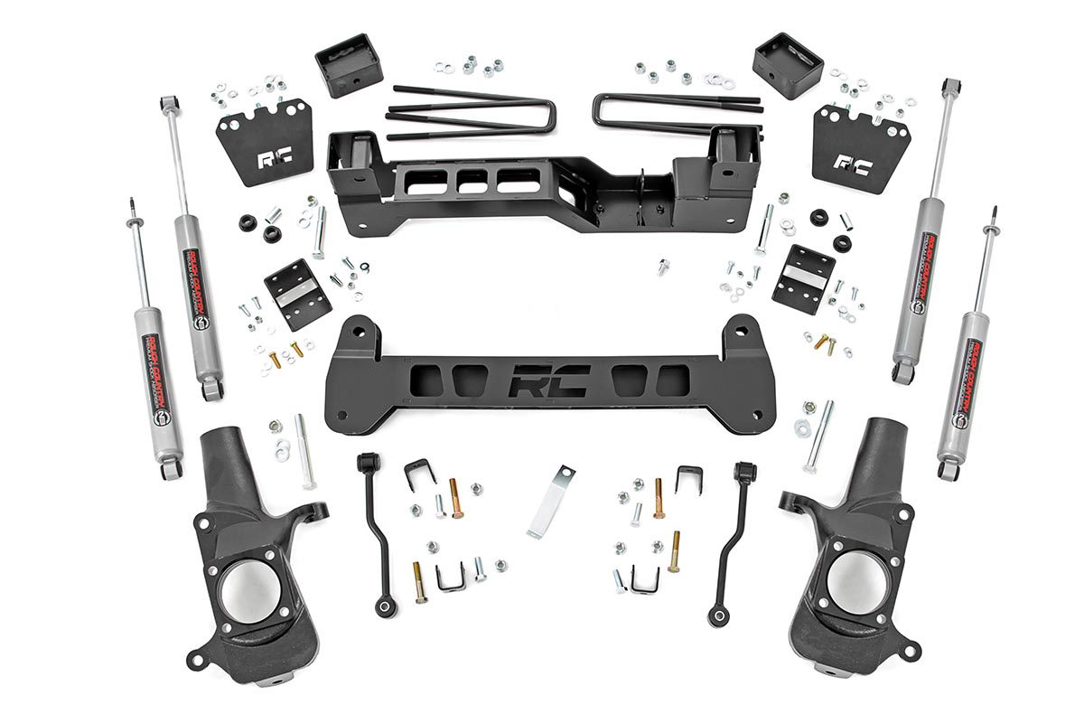 6-Inch Lift Kit with N3 Shocks for Silverado & Sierra 2500 HD dimension diagram — Rough Country 220N3A