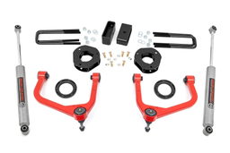 3.5-Inch Lift Kit with Red Control Arms for GMC Sierra 1500, Rough Country 22630RED