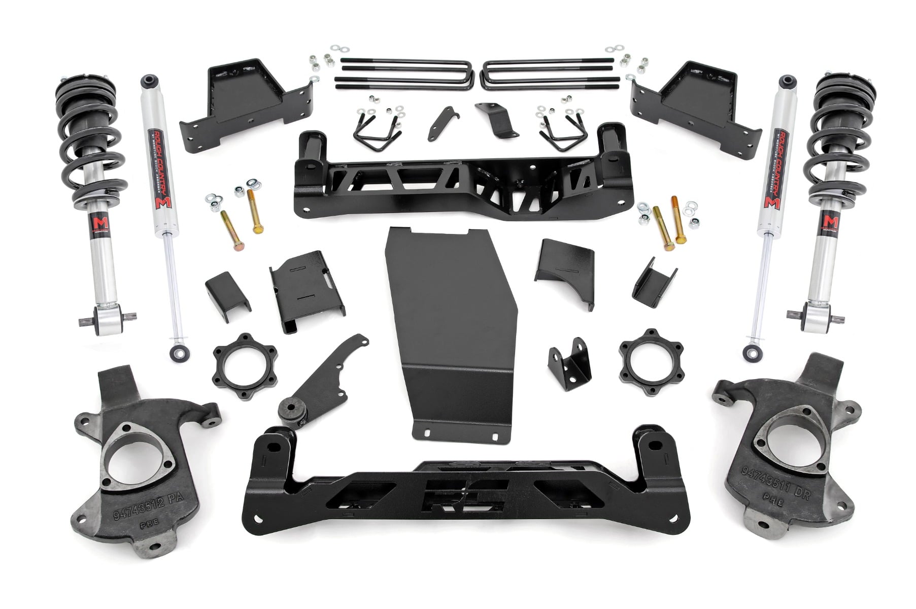 Rough Country 6-Inch Steel-Knuckle Lift Kit with M1 Shocks for Chevy/GMC 1500 4WD