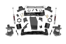 6-Inch Lift Kit with N3 Shocks for Silverado & Sierra 1500 4WD dimension diagram, Rough Country 22731