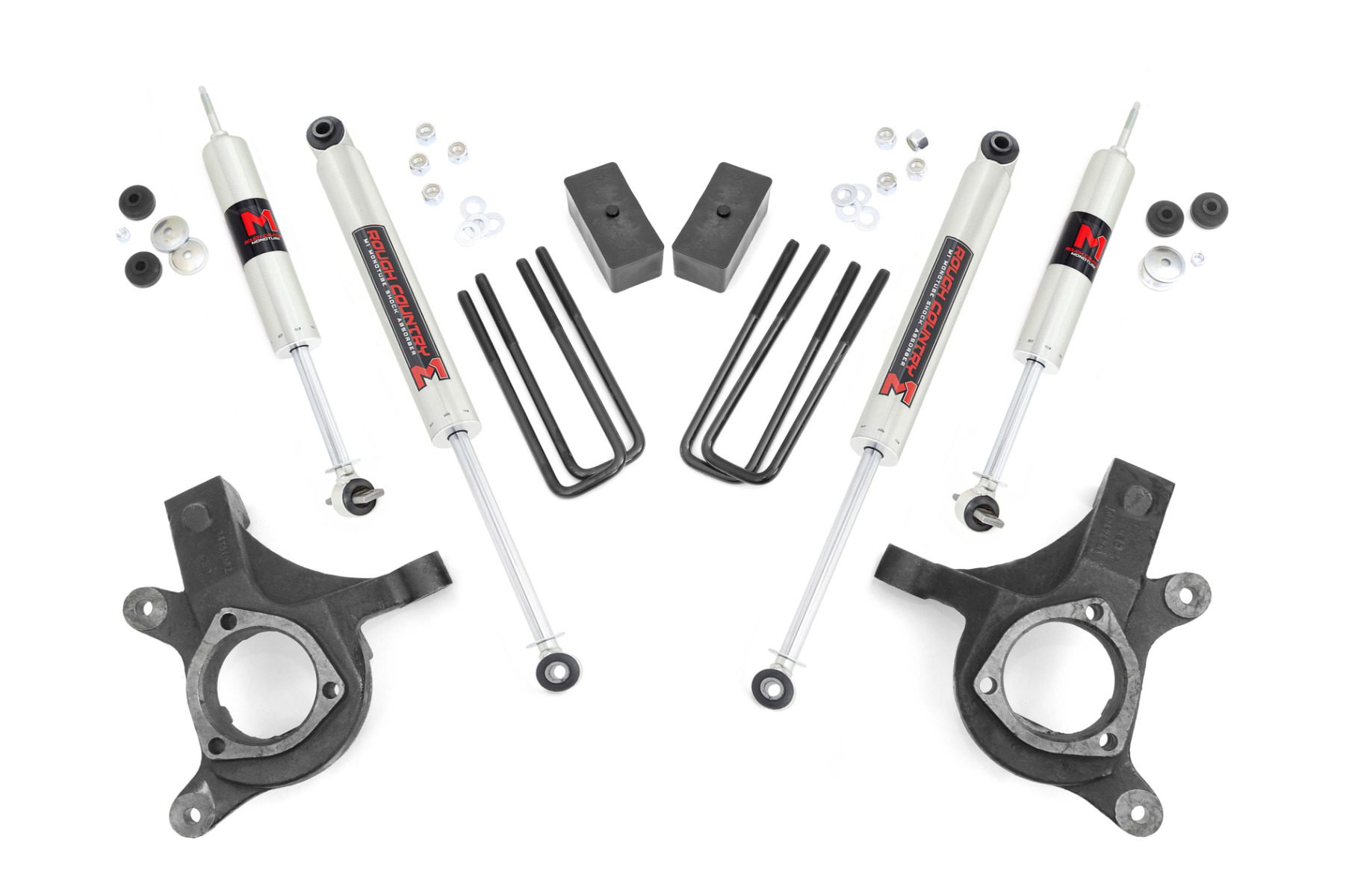 Rough Country 3-Inch Lift Kit with M1 Shocks for Silverado 1500 2WD