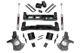 5-Inch Lift Kit, N3 Shocks — Silverado/Sierra 1500 2WD (2014–2019) dimension diagram, Rough Country 24831