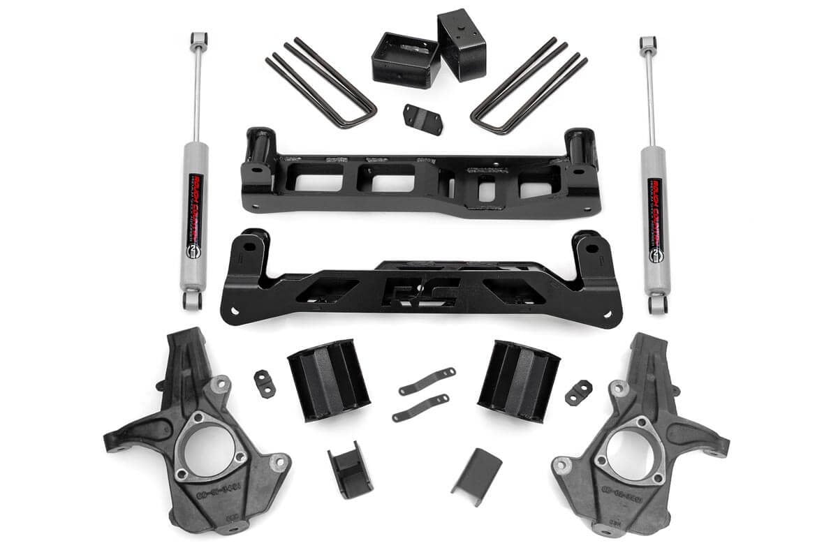5-Inch Lift Kit, N3 Shocks — Silverado/Sierra 1500 2WD (2014–2019), Rough Country 24831