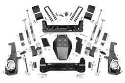 5-Inch Lift Kit with N3 Shocks for Silverado & Sierra HD (2011-2019) dimension diagram, Rough Country 26030