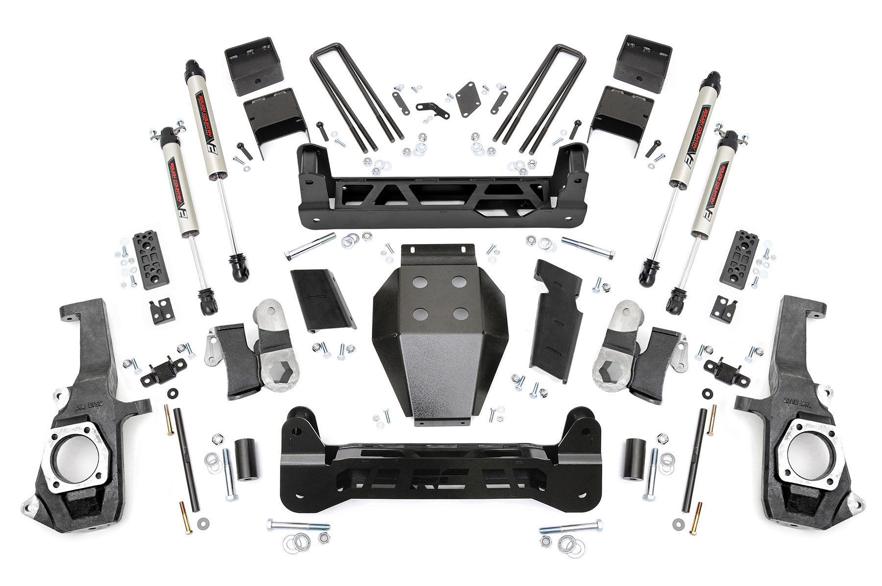 5-Inch Lift Kit with V2 Shocks for Silverado & Sierra HD — Rough Country 26070