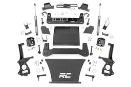 4-Inch Lift Kit with N3 Shocks for Silverado & Sierra 4WD (2019–2024) dimension diagram, Rough Country 27531