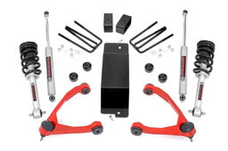 3.5-Inch Lift Kit for Silverado & Sierra 1500 4WD (2007-2013) — Red, Rough Country 27731RED