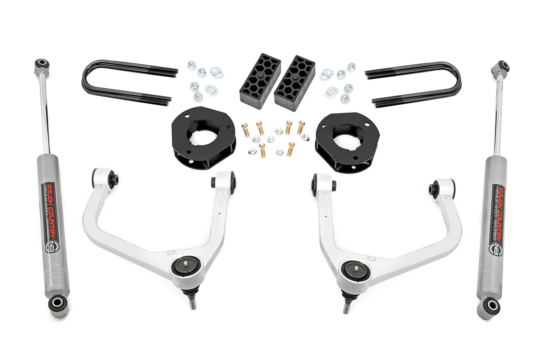 Rough Country 3.5-Inch Lift Kit with N3 Shocks for 2025 Silverado 1500