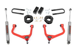 3.5-Inch Lift Kit with N3 Shocks for 2022–2024 Silverado 1500 — Red, Rough Country 28230RED