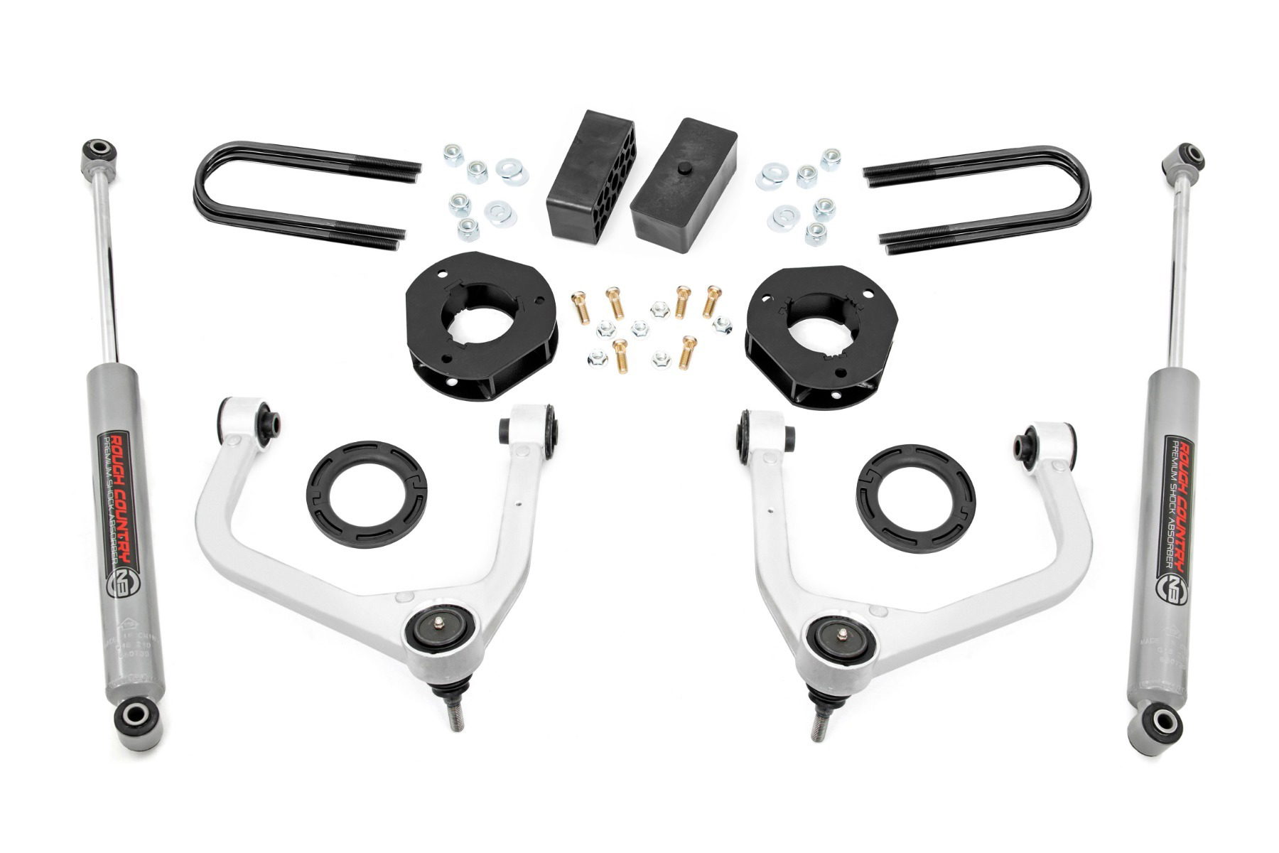 Rough Country 3.5-Inch Lift Kit with N3 Shocks for 2025 GMC Sierra 1500