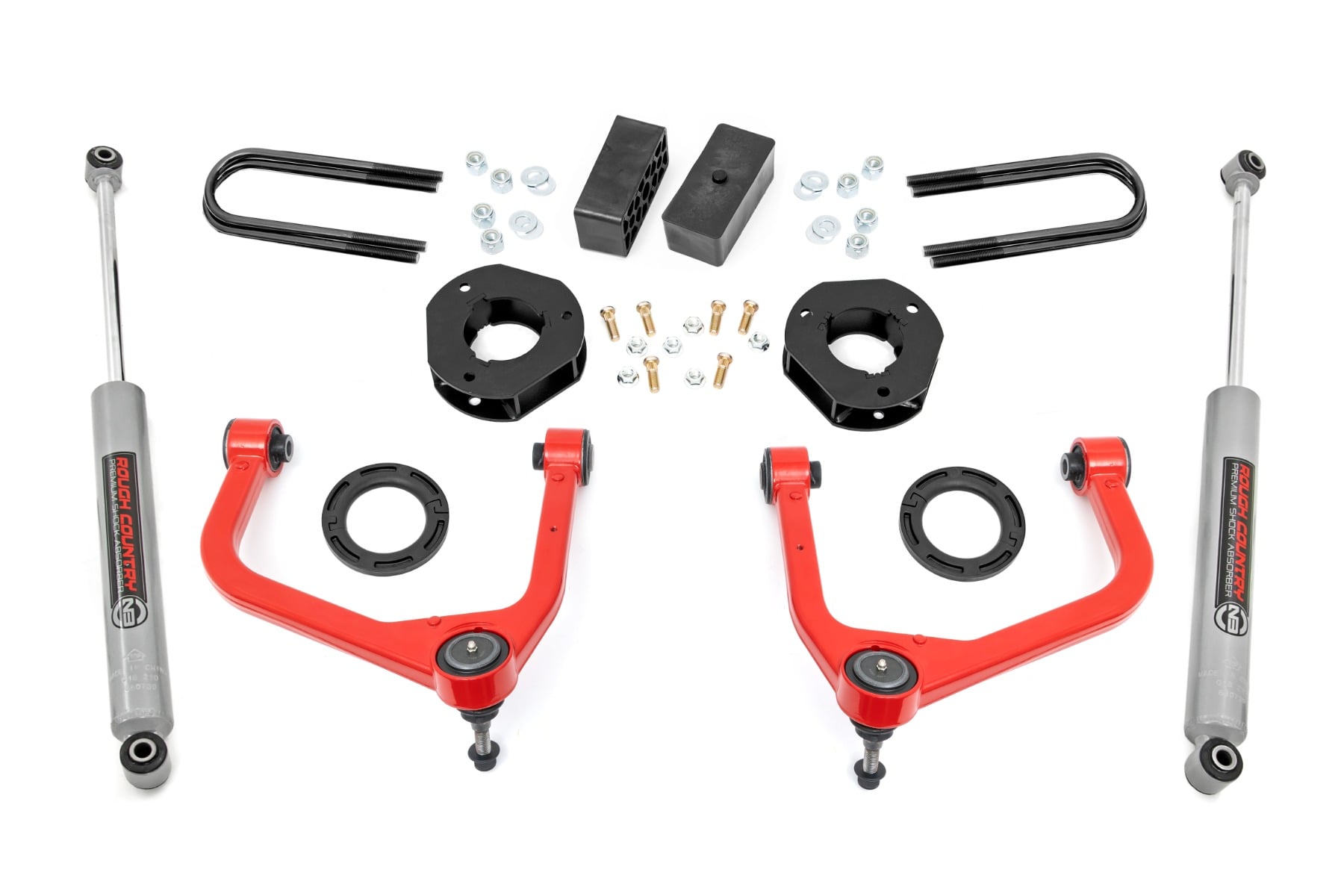 Rough Country 3.5-Inch Lift Kit with N3 Shocks for 2025 GMC Sierra 1500