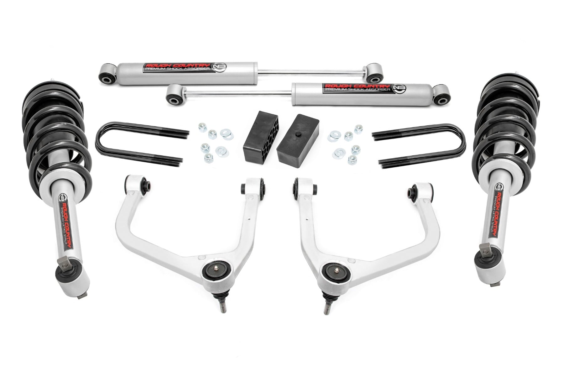 Rough Country 3.5-Inch Lift Kit with N3 Shocks for 2025 GMC Sierra 1500
