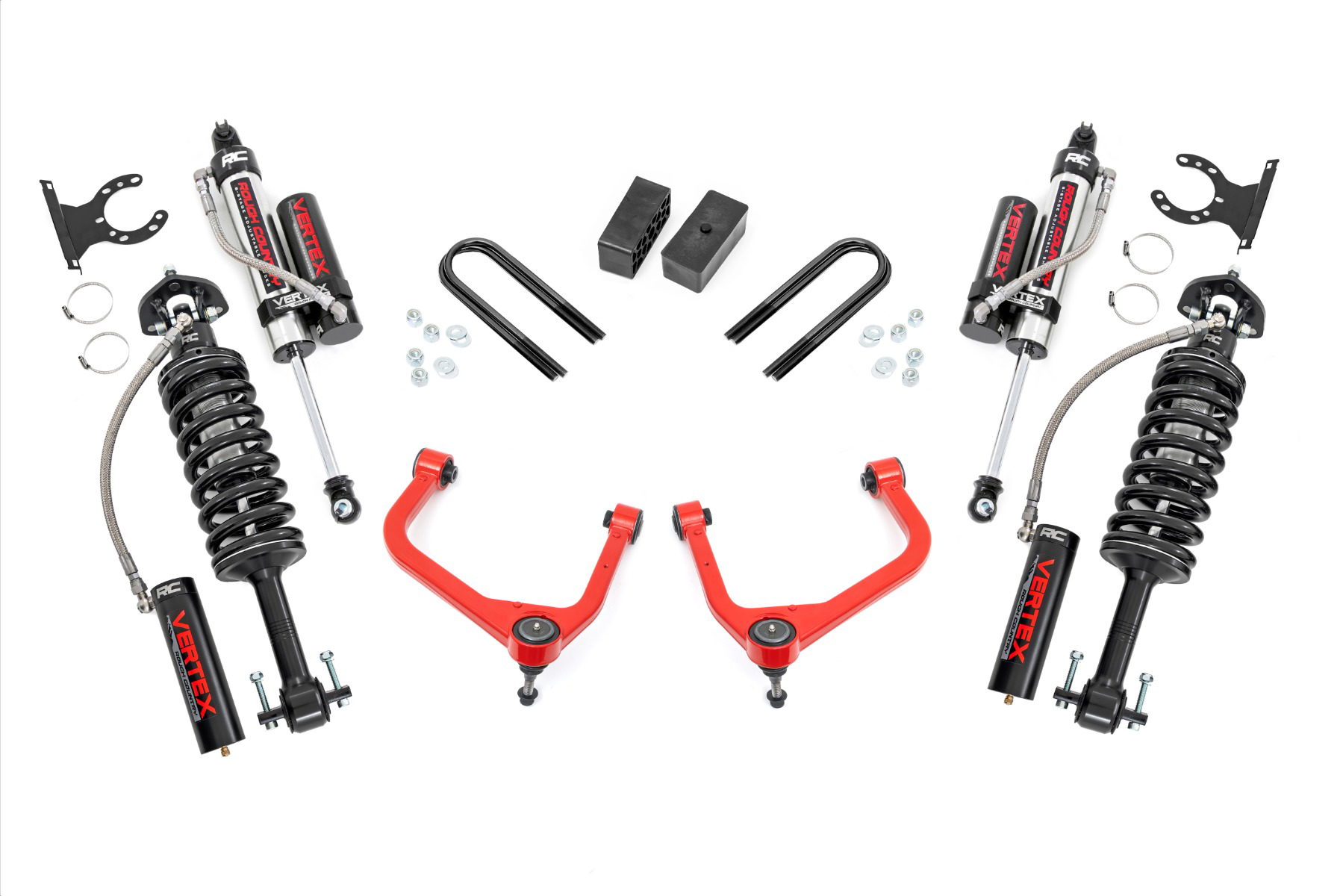Rough Country 3.5 in. Lift Kit with Vertex Shock for 2025 GMC Sierra 1500 — Red