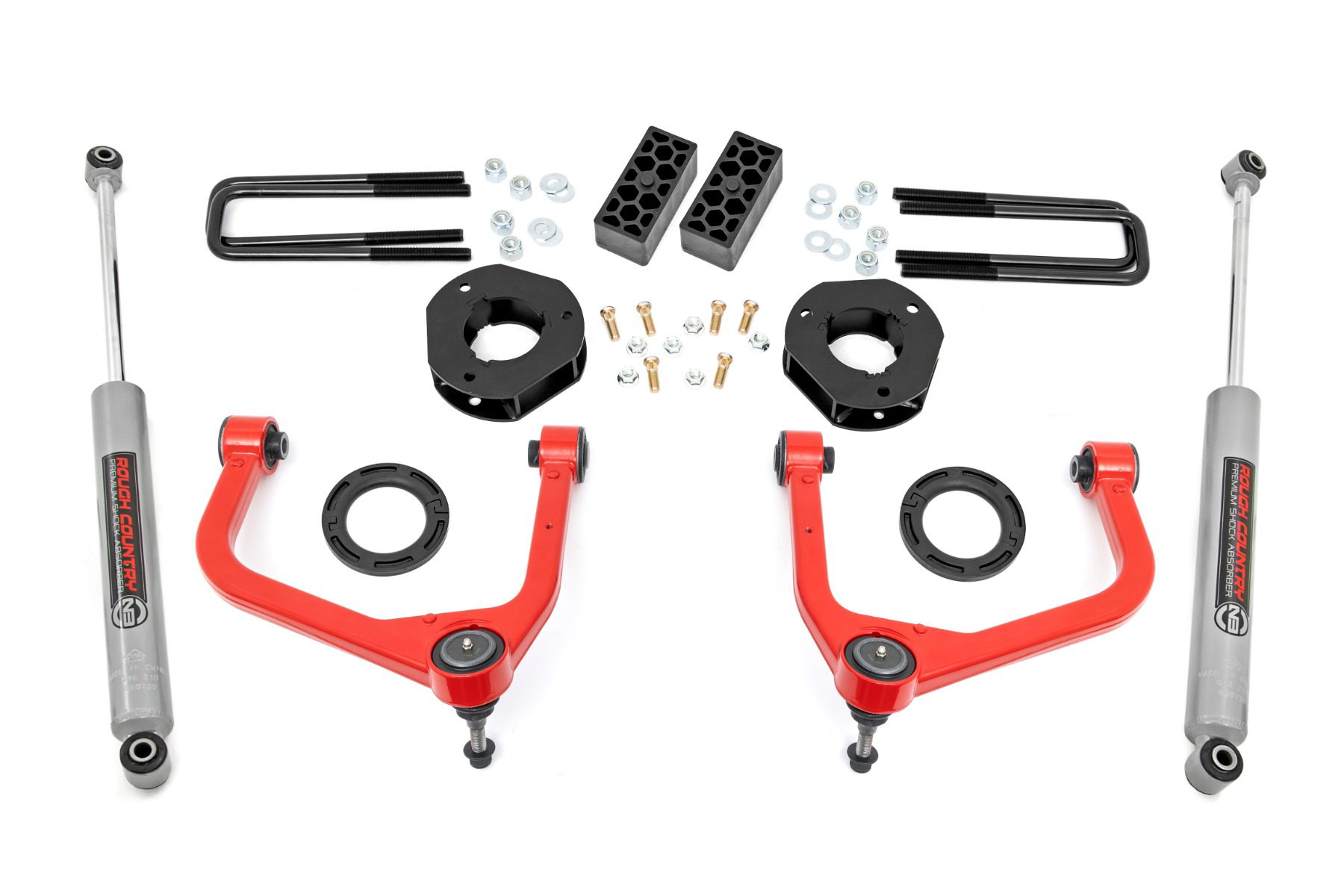 Rough Country 3.5-Inch Lift Kit with N3 Shocks for 2019–2024 Chevy Silverado 1500