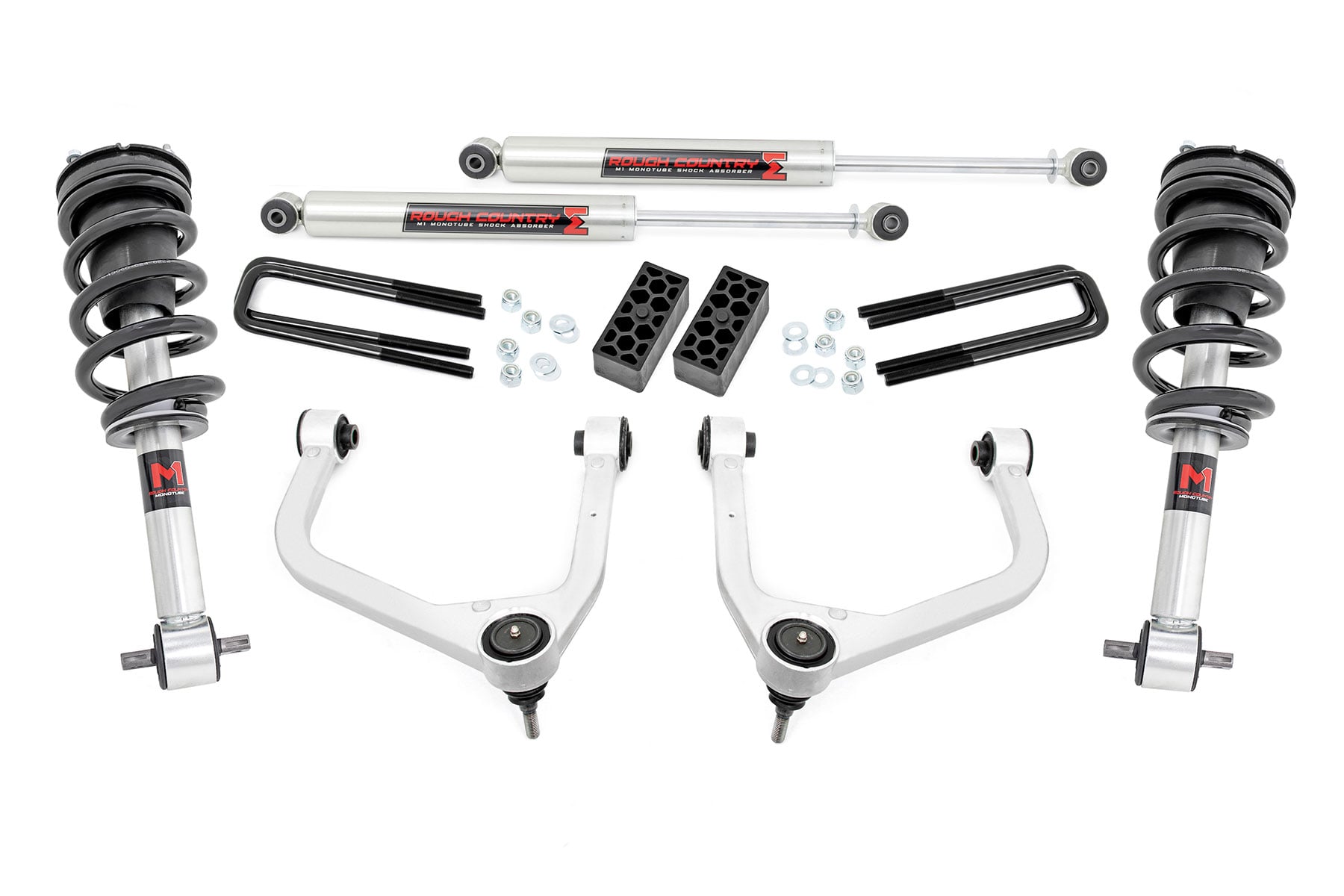 Rough Country 3.5-Inch Lift Kit with M1 Struts for 2019–2024 Chevy Silverado 1500