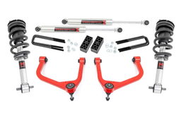 3.5-Inch Lift Kit with M1 Struts for 2019-2024 Chevy Silverado 1500, Rough Country 29540RED