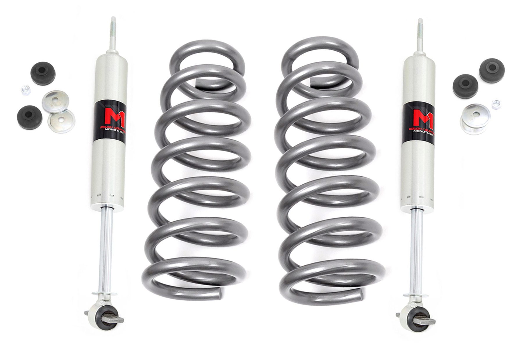 Rough Country 2-Inch Leveling Kit with M1 Monotube Shocks for Ram 1500