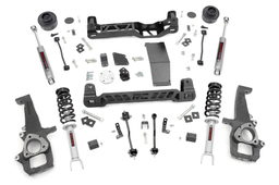 4-Inch Lift Kit with N3 Shocks for Ram 1500 4WD (2012-2018) dimension diagram, Rough Country 33332