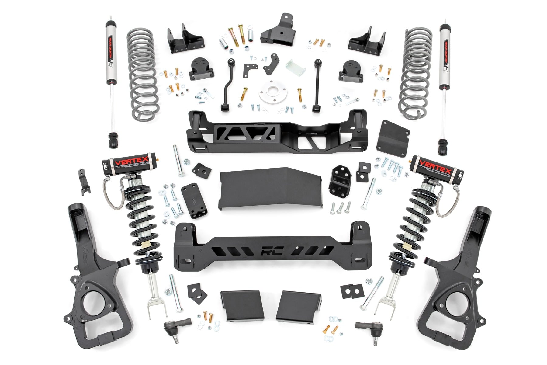 6-Inch Factory-Wheel Lift Kit with Vertex and V2 Shocks for Ram 1500 — Rough Country 33957