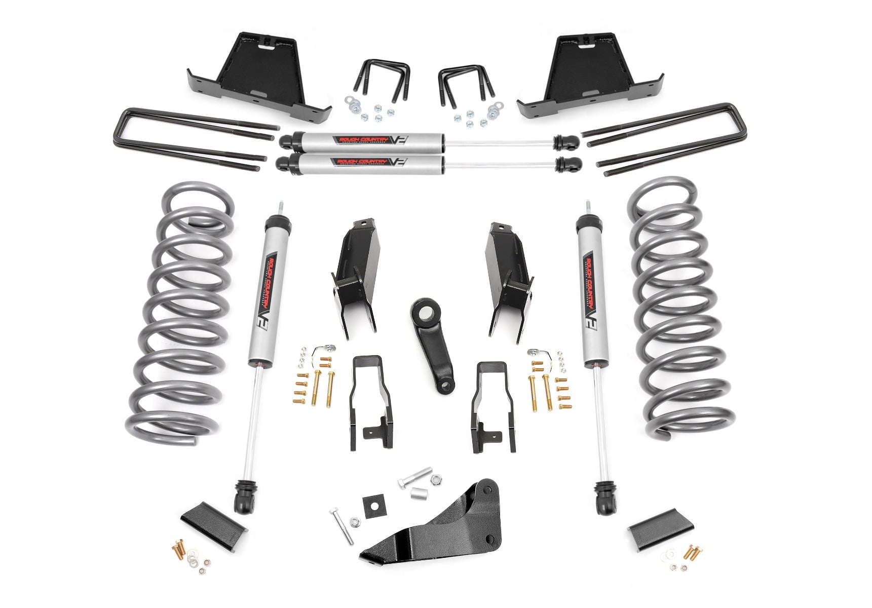 5-Inch Lift Kit with V2 Shocks for Ram 2500/3500 4WD (2011-2013), Rough Country 34870