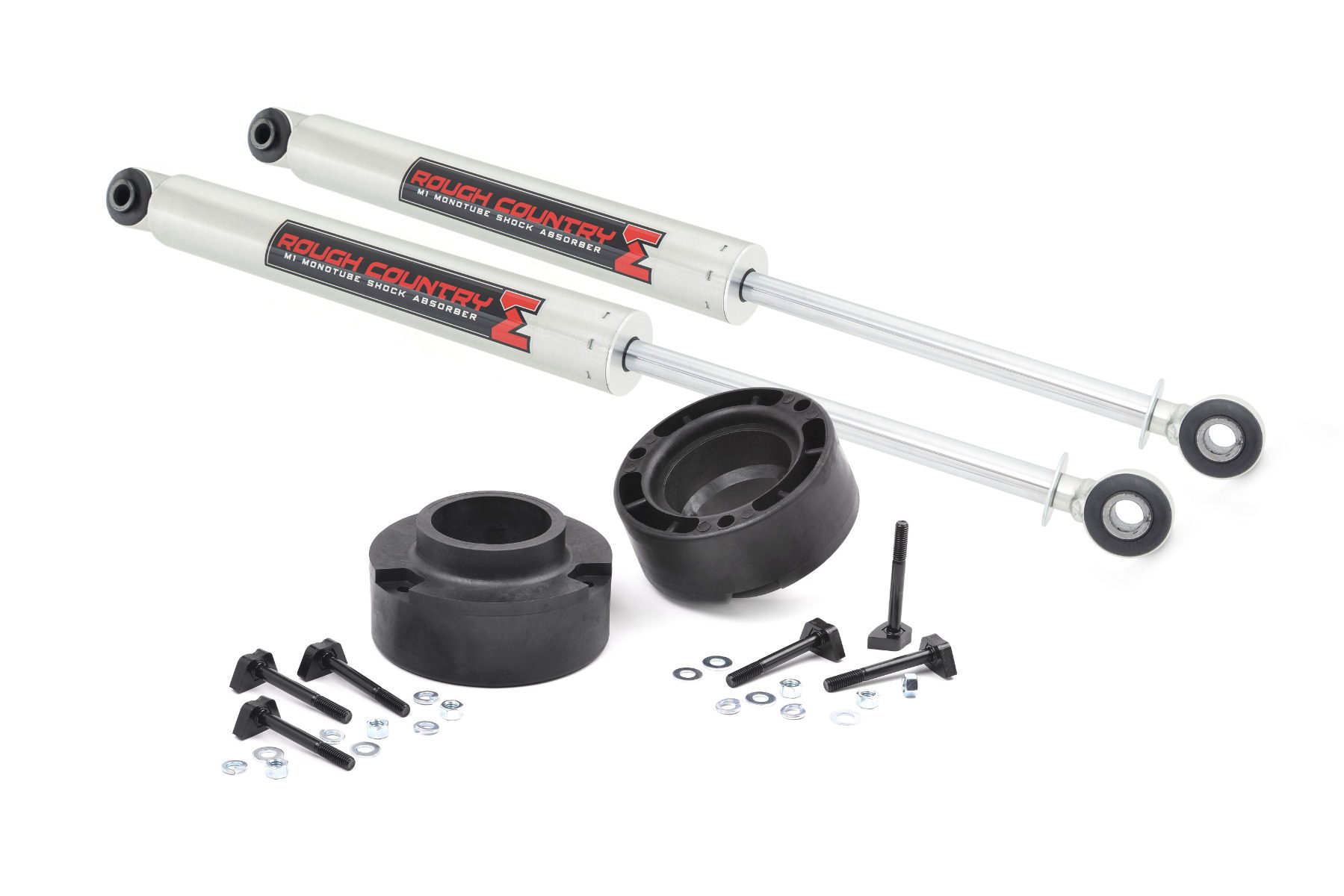 Rough Country 2.5-Inch Leveling Kit with M1 Monotube Shocks for Ram 4WD