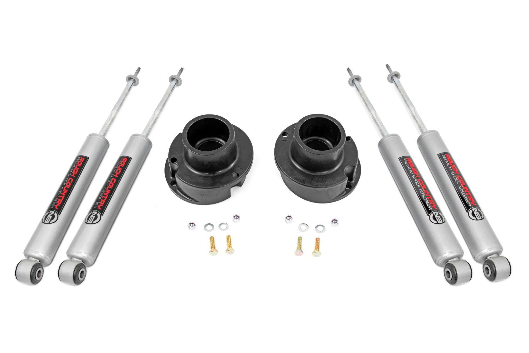 Rough Country 2.5-Inch Leveling Kit with Two Matched N3 Shock Pairs