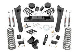 5-Inch Lift Kit for Ram 3500 Diesel with Factory Rear Air Springs dimension diagram — Rough Country 38430