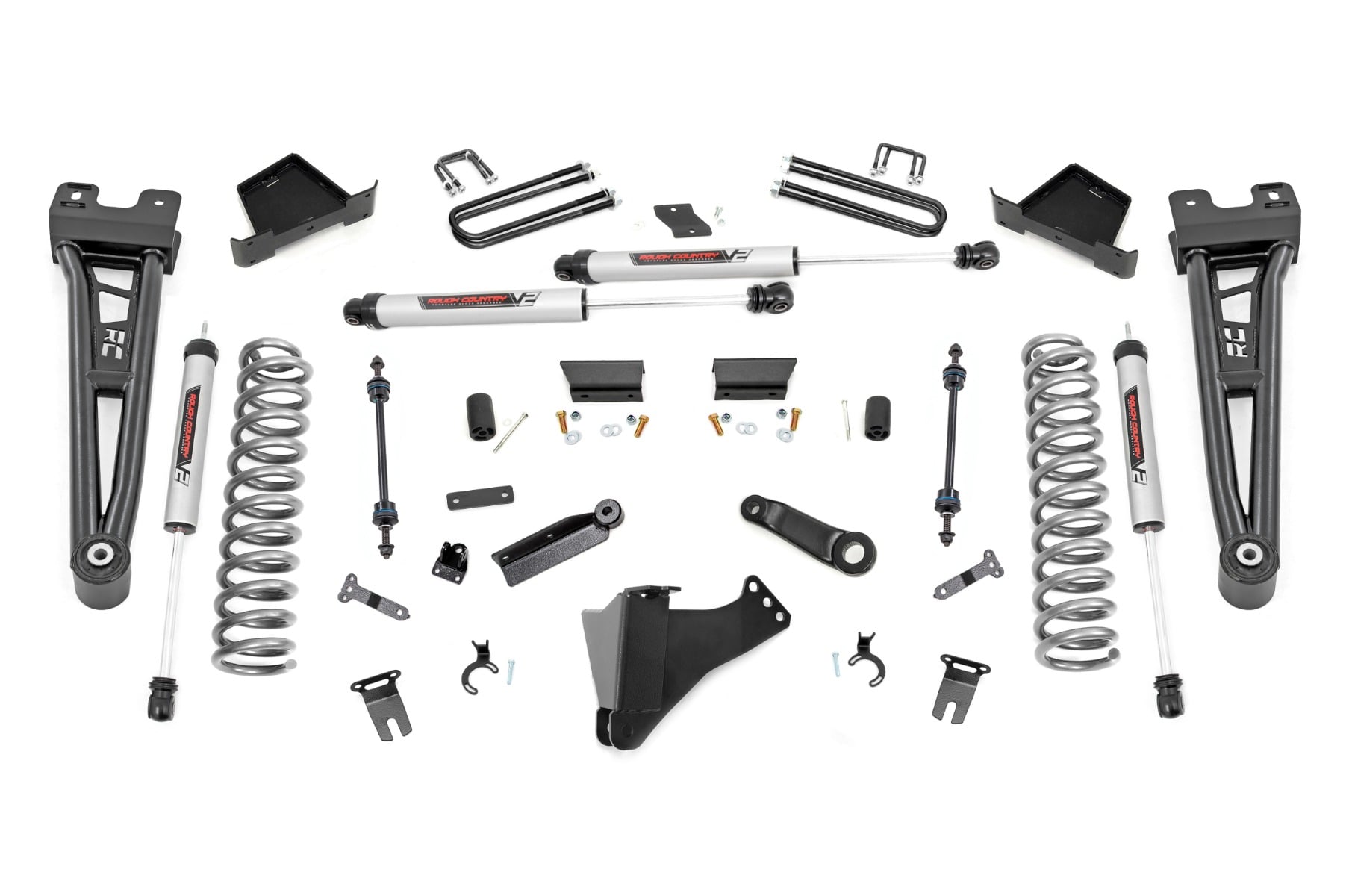 Rough Country 4.5-Inch Lift Kit with V2 Shocks for Ford Super Duty 4WD