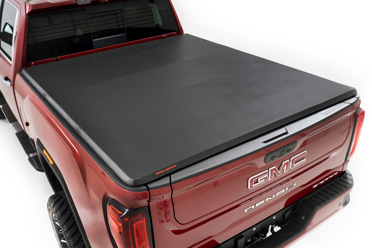 Rough Country Soft Tri-Fold Bed Cover for 6'9" Bed Silverado/Sierra HD