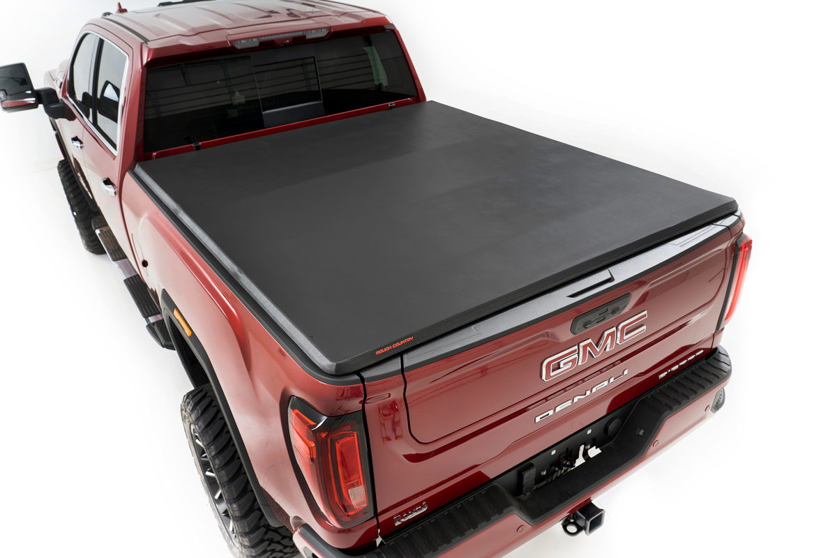 Soft Tri-Fold Bed Cover for 6'9" Bed Silverado/Sierra HD (2020-2025), Rough Country 41120690A