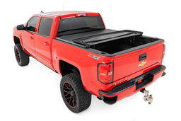 Soft Tri-Fold Bed Cover for Silverado/Sierra 1500 (2014-2018), view 2, Rough Country 41214550A