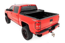 Soft Tri-Fold Bed Cover for Silverado/Sierra 1500 (2014-2018), view 3, Rough Country 41214550A