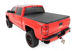 Soft Tri-Fold Bed Cover for Silverado/Sierra 1500 (2014-2018) shown installed, Rough Country 41214550A