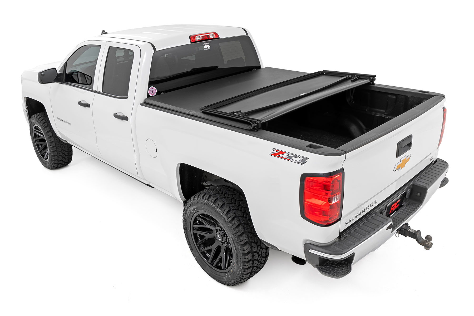 Soft Tri-Fold Bed Cover for Silverado 1500 6ft7in Bed (2014-2017), Rough Country 41214650A