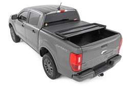 Soft Tri-Fold Bed Cover for 2019 Ford Ranger 5' Bed, view 2, Rough Country 41219500A