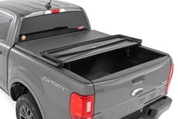 Soft Tri-Fold Bed Cover for 2019 Ford Ranger 5' Bed shown installed, Rough Country 41219500A
