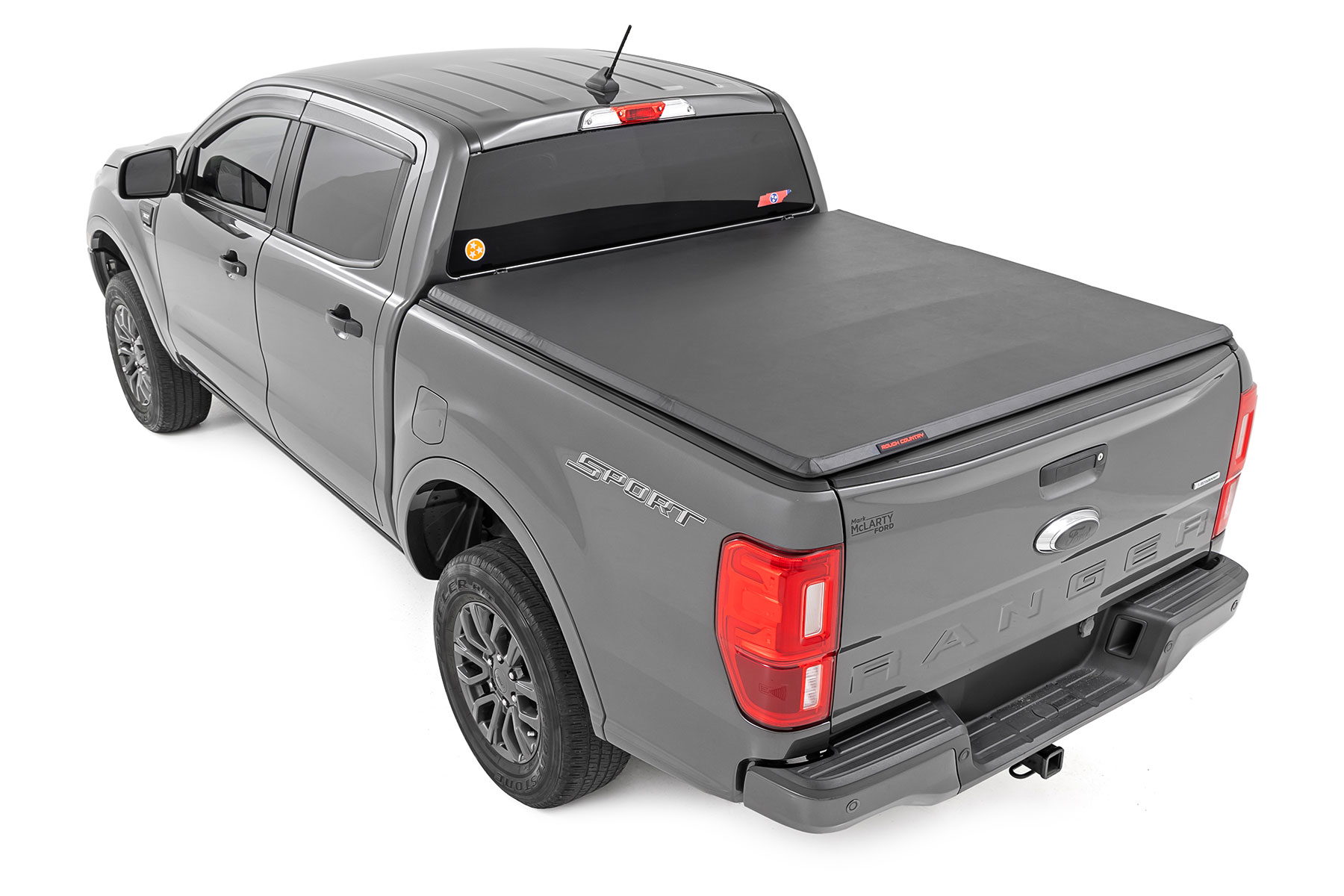 Soft Tri-Fold Bed Cover for 2019 Ford Ranger 5' Bed, Rough Country 41219500A