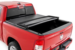 Soft Tri-Fold Bed Cover for Ram 1500 6'4" Bed (2019-2025), view 4, Rough Country 41309650A