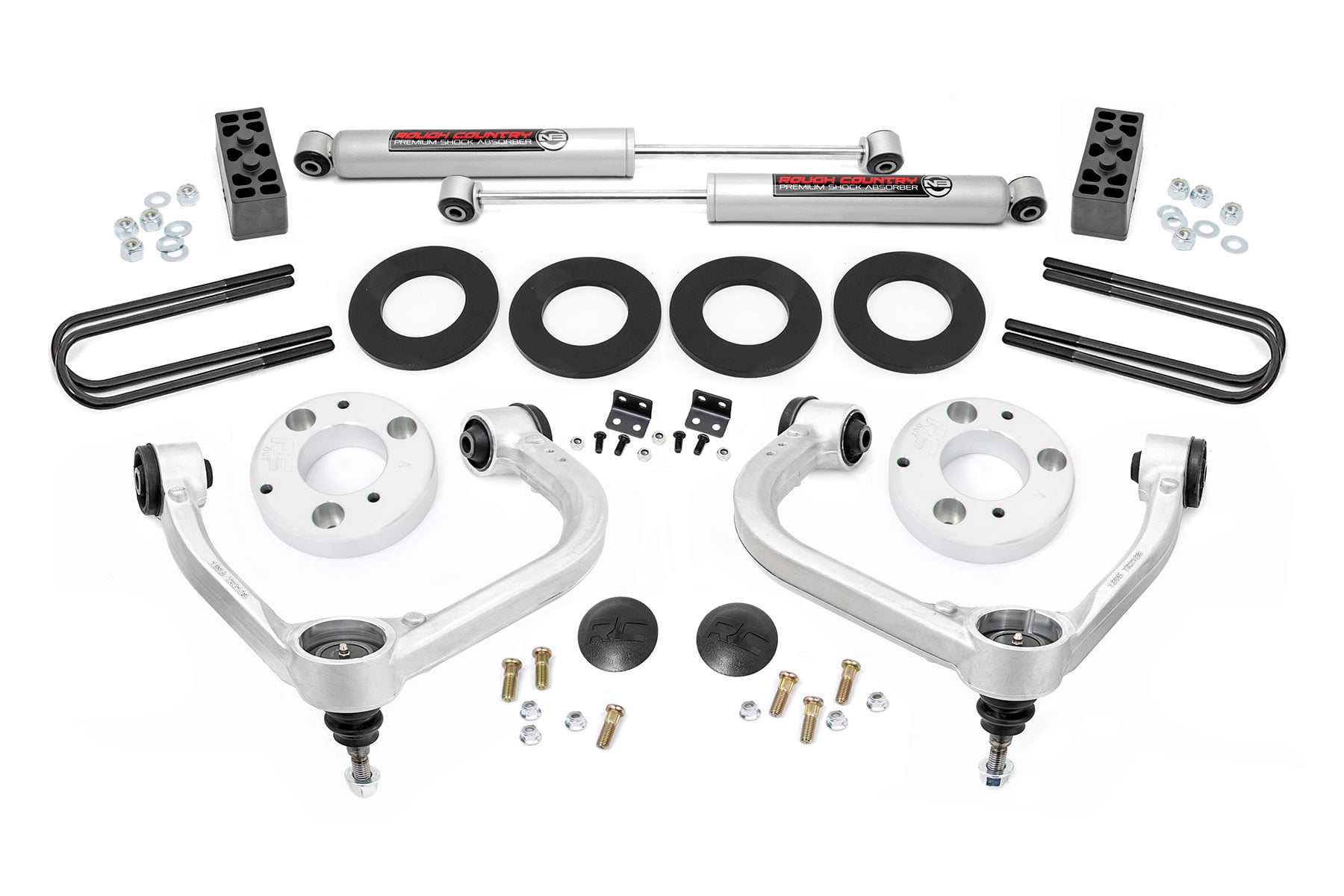 Rough Country 3-Inch Lift Kit with Forged UCAs for 2021-2025 Ford F-150 4WD